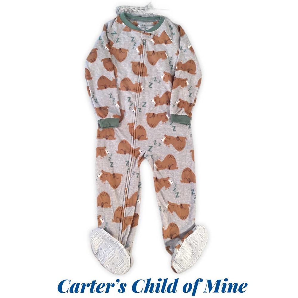 Carter's Child Mine Foot Pajamas Sleeping Bear NWT